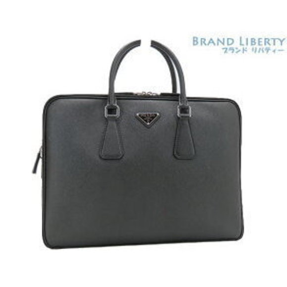 Prada Saffiano Briefcase Business Bag Document Handbag Nero Black - Picture 1 of 9